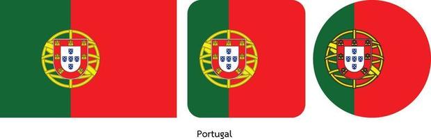 Portugals flagga, vektor illustration