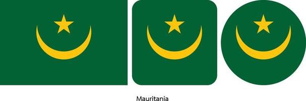 mauretanische flagge, vektorillustration vektor