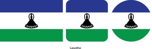 lesotho flagga, vektor illustration