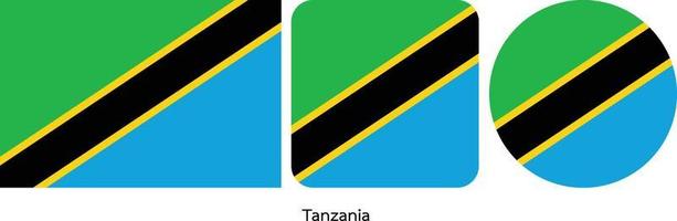 tanzania flagga, vektor illustration