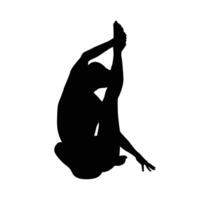 Yoga-Silhouette-Vektor-Illustration schwarz und weiß vektor