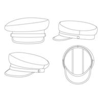 mall breton hatt vektor illustration platt skiss design kontur huvudbonader
