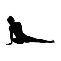 Yoga-Silhouette-Vektor-Illustration schwarz und weiß vektor