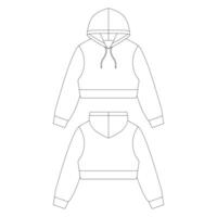 mall beskuren hoodie vektor illustration platt skiss design kontur