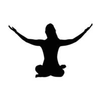 Yoga-Silhouette-Vektor-Illustration schwarz und weiß vektor