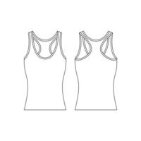 Vorlage Frauen Tank Top Vektor-Illustration flaches Design Umriss Vorlage Kleidung Kollektion vektor