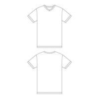 Vorlage T-Shirt mit V-Ausschnitt Vektor-Illustration flache Skizze Designentwurf vektor