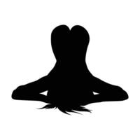 Yoga-Silhouette-Vektor-Illustration schwarz und weiß vektor