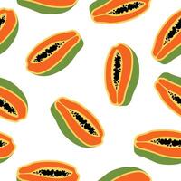 mönster frukt papaya sömlös vektor platt design bakgrund