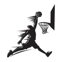 Basketball Spieler Eintauchen das Ball Illustration vektor