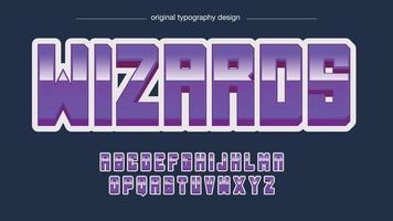 lila glänzende metallische Sport 3D-Typografie vektor