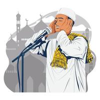 muslimischer Aufruf zum Gebetskonzept vektor