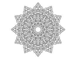 Mandala-Kunst schwarz und weiß, Malvorlagen, Dekoration, vektor