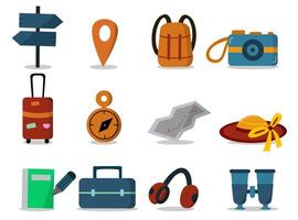 Reisegepäcktaschen, Koffer, Reisegepäck, Reisetaschen. Urlaub Ferien. vektor
