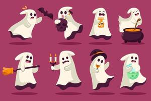 glad halloween trick or treat ghost objekt element part för inbjudan, banner eller webbsida. vektor
