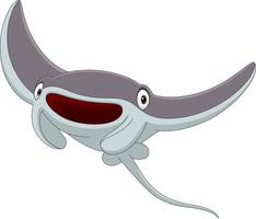 Cartoon-Manta-Fisch isoliert auf weißem Hintergrund