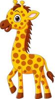 niedliche Baby-Giraffe-Cartoon isoliert auf weißem Hintergrund vektor