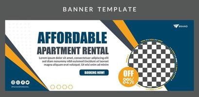 Banner-Template-Design für erschwingliche Wohnungsvermietung für Unternehmen vektor