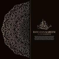 ramadan kareem. islamisk bakgrundsdesign med arabisk kalligrafi och prydnadsmandala. vektor