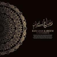 ramadan kareem. islamisk bakgrundsdesign med arabisk kalligrafi och prydnadsmandala. vektor