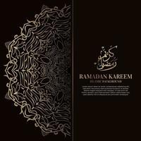 ramadan kareem. islamisk bakgrundsdesign med arabisk kalligrafi och prydnadsmandala. vektor