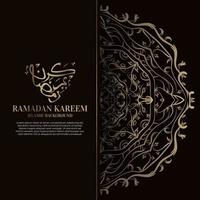 ramadan kareem. islamisk bakgrundsdesign med arabisk kalligrafi och prydnadsmandala. vektor