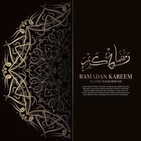 ramadan kareem. islamisk bakgrundsdesign med arabisk kalligrafi och prydnadsmandala. vektor