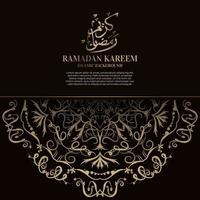 ramadan kareem. islamisk bakgrundsdesign med arabisk kalligrafi och prydnadsmandala. vektor