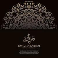 ramadan kareem. islamisk bakgrundsdesign med arabisk kalligrafi och prydnadsmandala. vektor