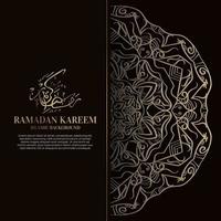 ramadan kareem. islamisk bakgrundsdesign med arabisk kalligrafi och prydnadsmandala. vektor