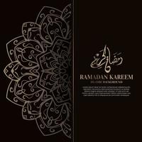 ramadan kareem. islamisk bakgrundsdesign med arabisk kalligrafi och prydnadsmandala. vektor