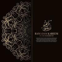 ramadan kareem. islamisk bakgrundsdesign med arabisk kalligrafi och prydnadsmandala. vektor