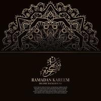 Ramadan Kareem. islamisches hintergrunddesign mit arabischer kalligraphie und ornament mandala. vektor