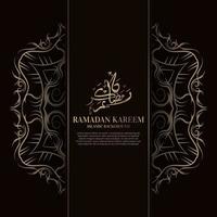 Ramadan Kareem. islamisches hintergrunddesign mit arabischer kalligraphie und ornament mandala. vektor