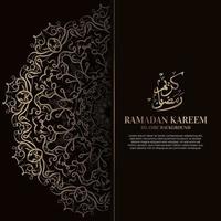 ramadan kareem. islamisk bakgrundsdesign med arabisk kalligrafi och prydnadsmandala. vektor