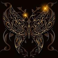 Schmetterlings-Mandala-Ornament oder Blumenillustrations-Hintergrunddesign. vektor