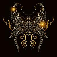 Schmetterlings-Mandala-Ornament oder Blumenillustrations-Hintergrunddesign. vektor