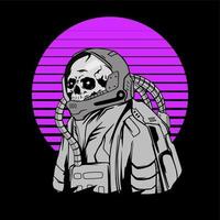 Totenkopf-Astronaut für T-Shirt-Design vektor