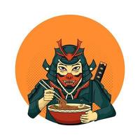 illustration samuraj med ramen vektor