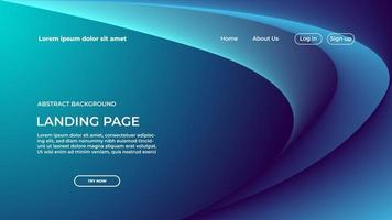 Landing Page blauer Wellenhintergrund. abstrakter moderner Website-Hintergrund. Geometrieform für Banner, Verkaufsförderung und Geschäftspräsentation vektor