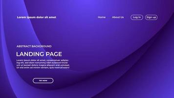 Landing Page blauer Wellenhintergrund. abstrakter moderner Website-Hintergrund. Geometrieform für Banner, Verkaufsförderung und Geschäftspräsentation vektor