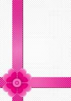 grå bakgrund med rosa band och en blomma vektor