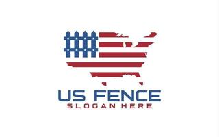 Logo US-Flagge mit Zaun vektor