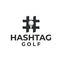 Golf-Hashtag-Logo, das negativen Raum nutzt vektor