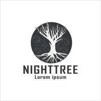 Sternennacht Baum-Logo-Design vektor