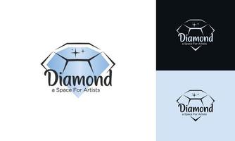 ein Diamant im flachen Stil. abstrakte hellblaue Diamantsammlungsikone. lineare Markierung. Diamant-Logo-Design-Icon-Vektor vektor
