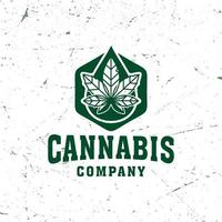 droppformad logotypdesign för marijuanablad. vektor hampa lyx modern logotyp ikon tecken. logotyp för cbd cannabisolja etikett