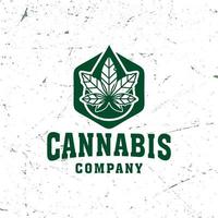 Tropfenförmiges Marihuana-Blatt-Logo-Design. Vektor Hanf Luxus modernes Logo Symbol Zeichen. logotyp für cbd-cannabisöletikett