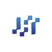 blå bokstaven h logotyp ikon designmall element med pixel våg vektor