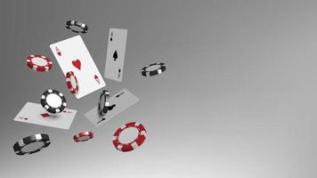 3D-Casino-Hintergrund, Pokerkarten und Spielchips, Vektorillustration vektor
